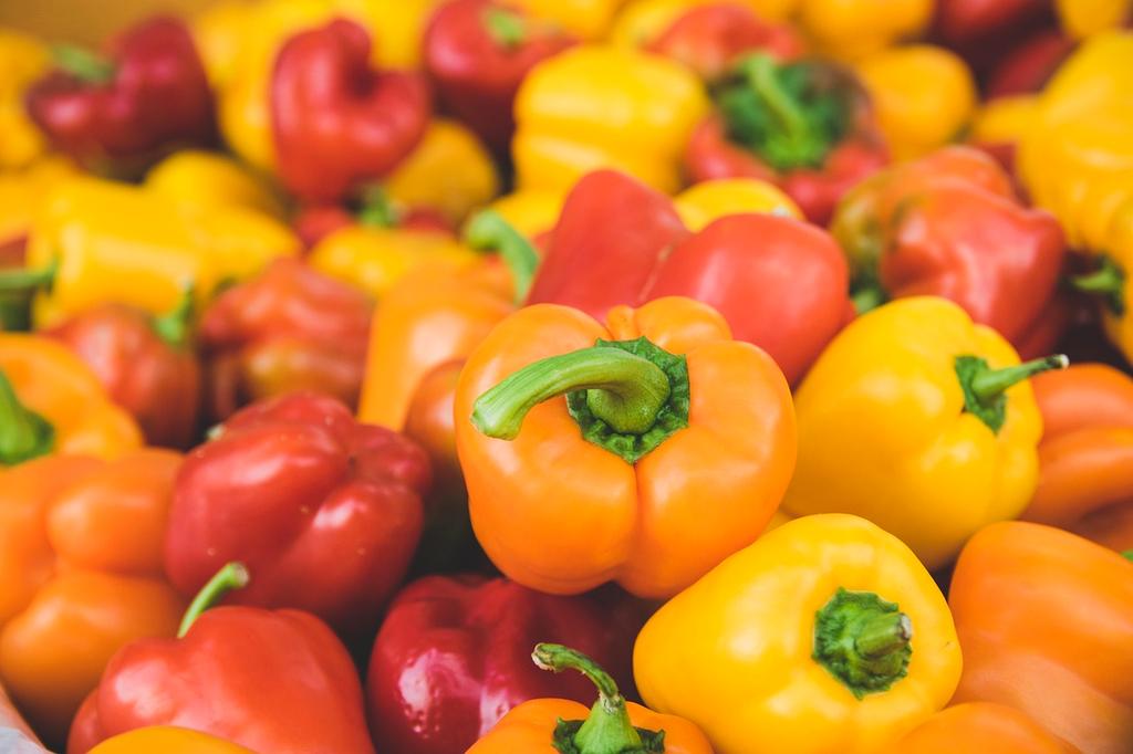Fresh grocery products on shelves